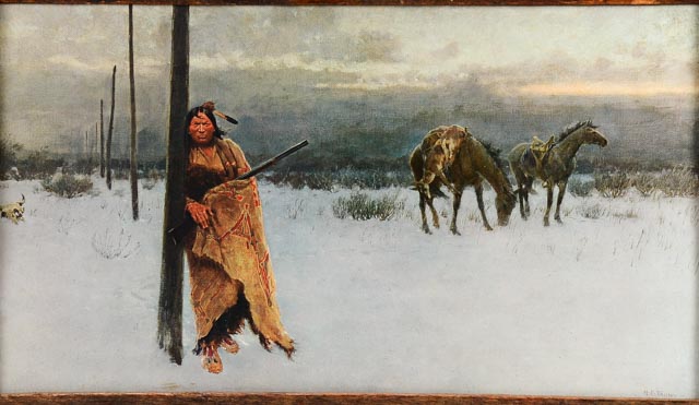 Henry F. Farny Offset Lithograph "The Song of the Talking Wire"