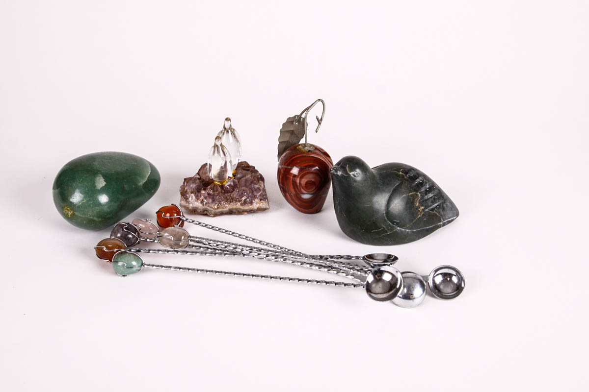 Collection of Marble and Stone Decorative Items