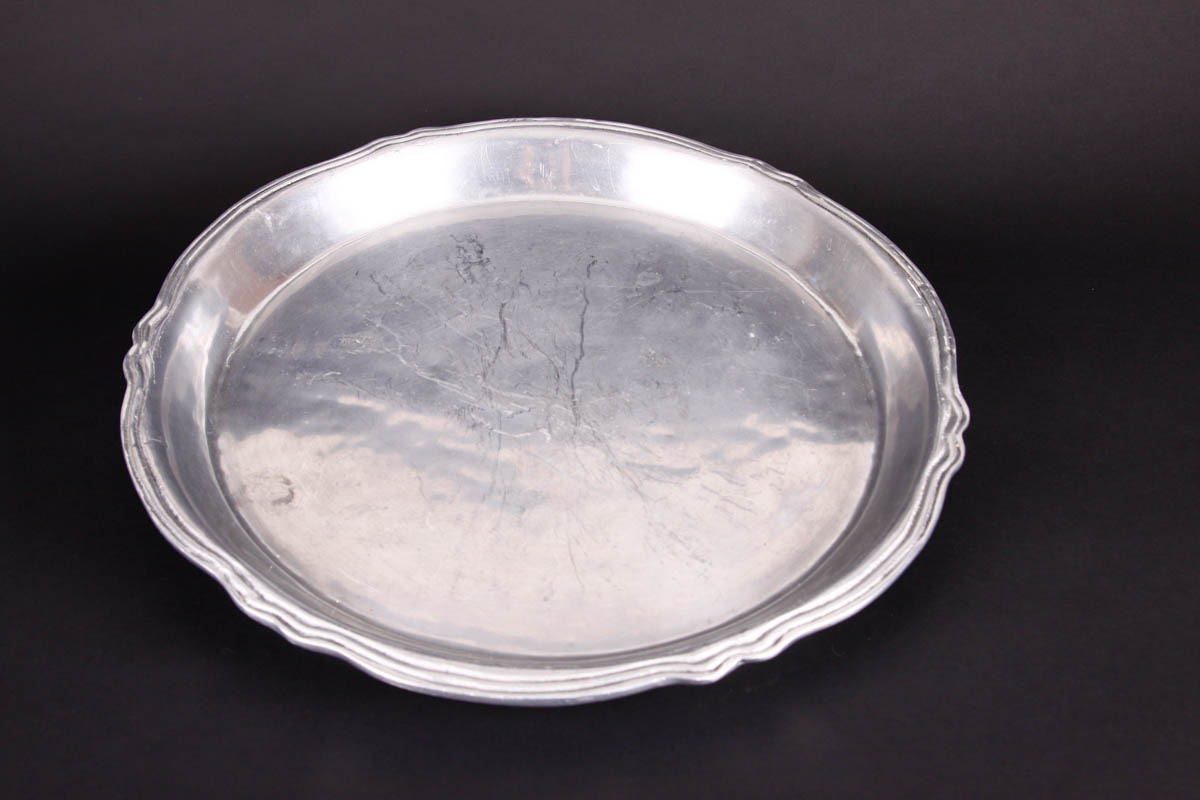 Pewter Platter, Bowl and Stainless Pot