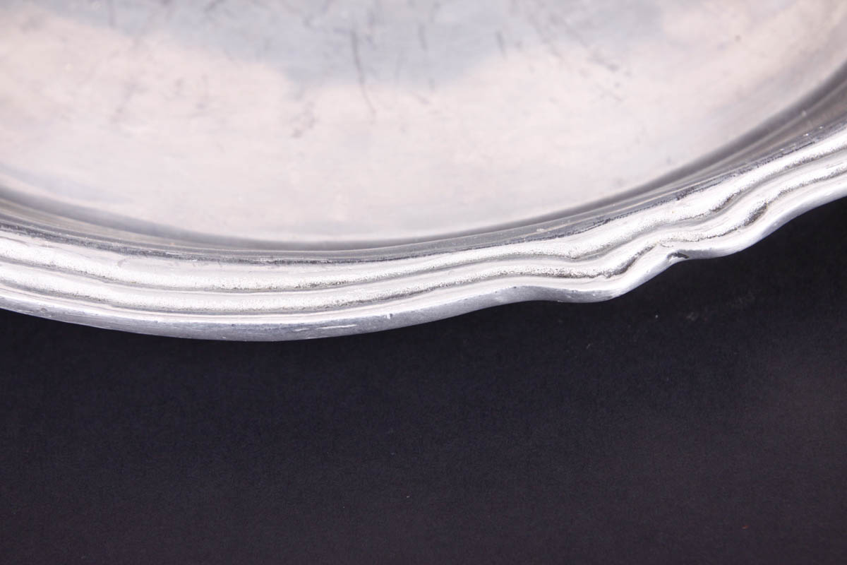 Pewter Platter, Bowl and Stainless Pot