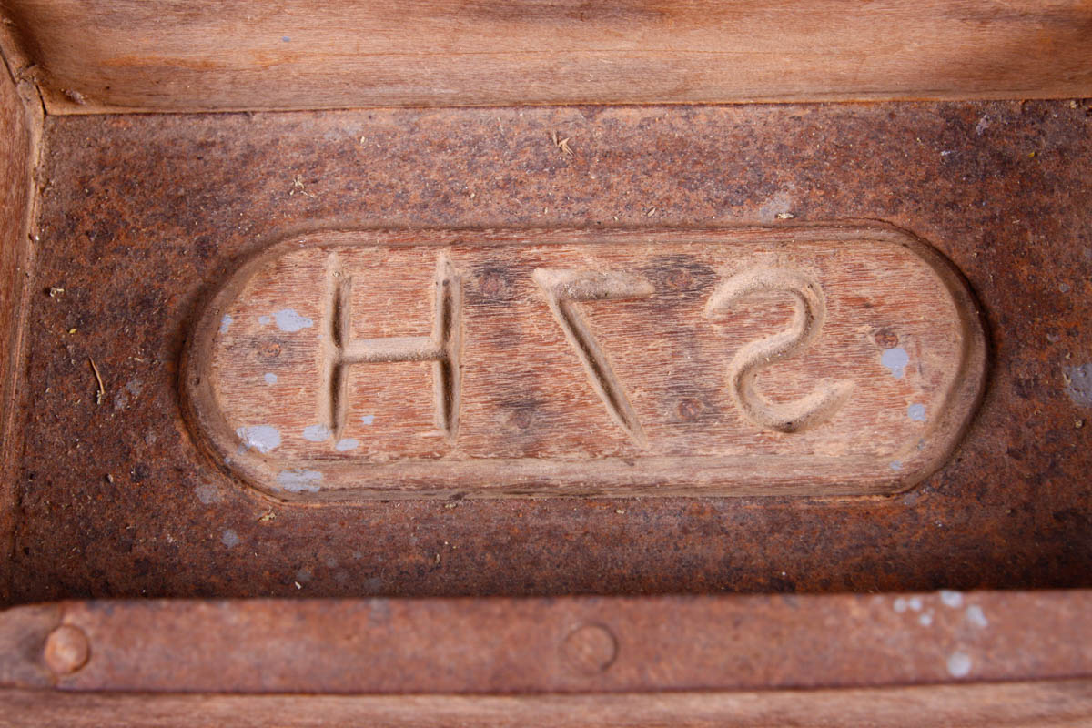 Vintage Brazilian Brick Mold Box with Monogram