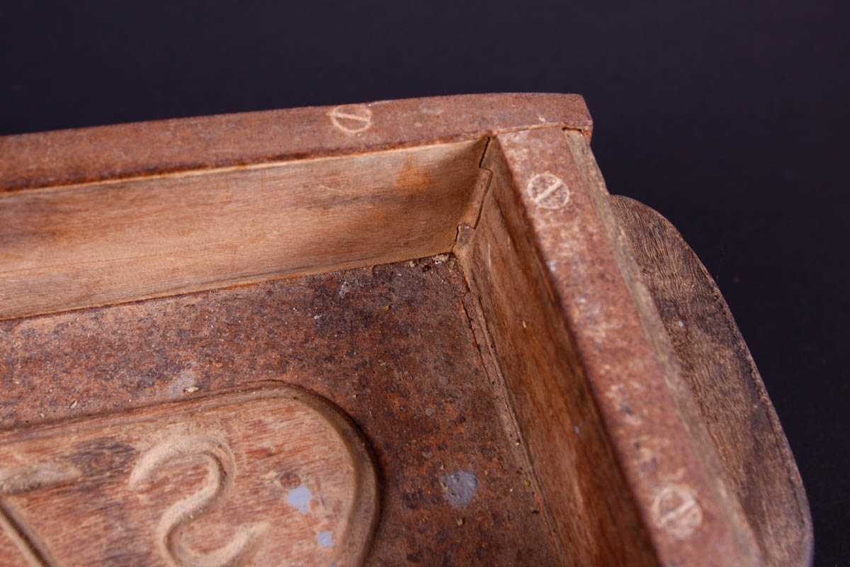 Vintage Brazilian Brick Mold Box with Monogram