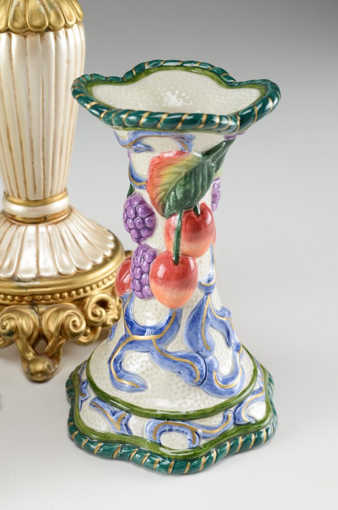 Fitz and Floyd Ceramic Candlesticks