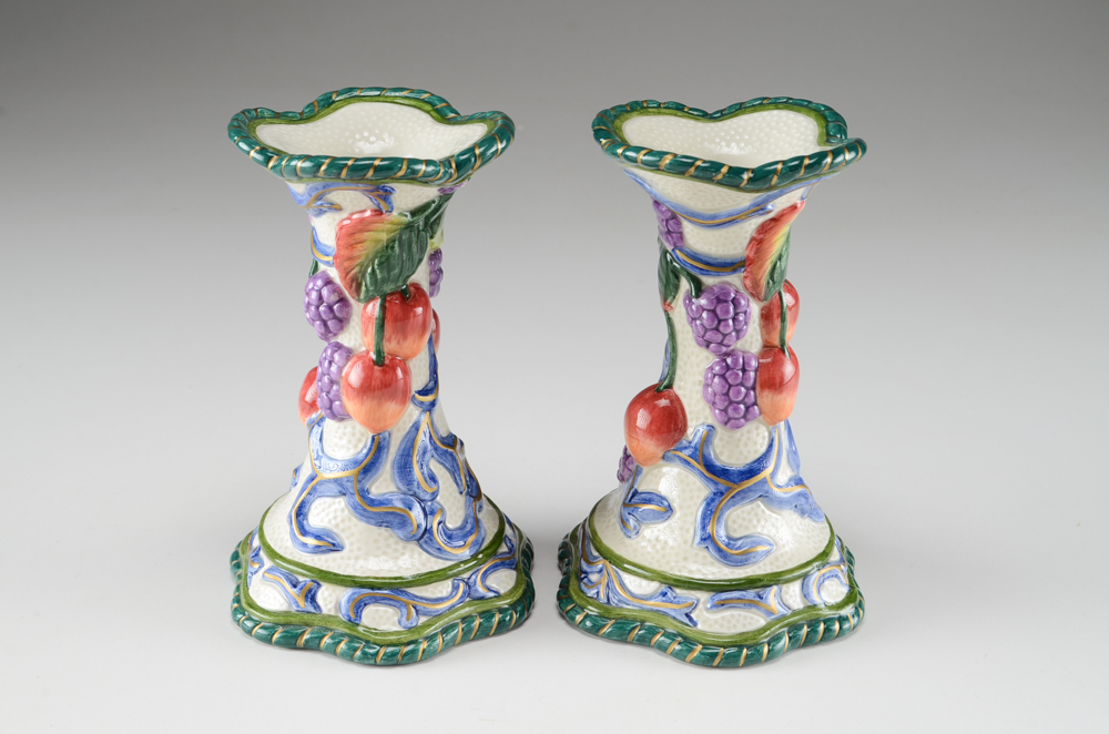 Fitz and Floyd Ceramic Candlesticks