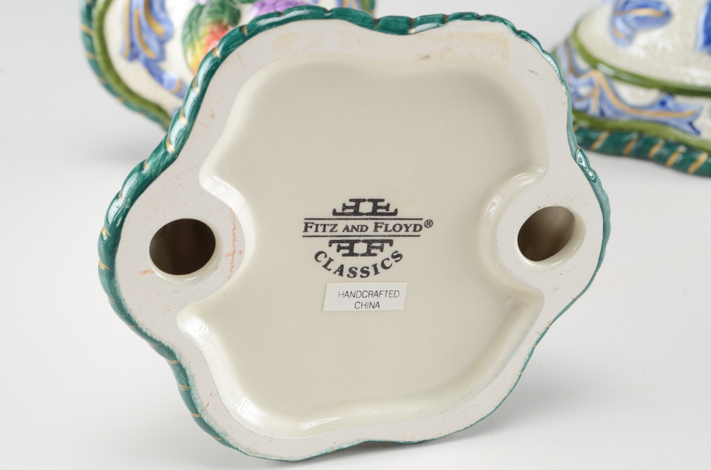 Fitz and Floyd Ceramic Candlesticks