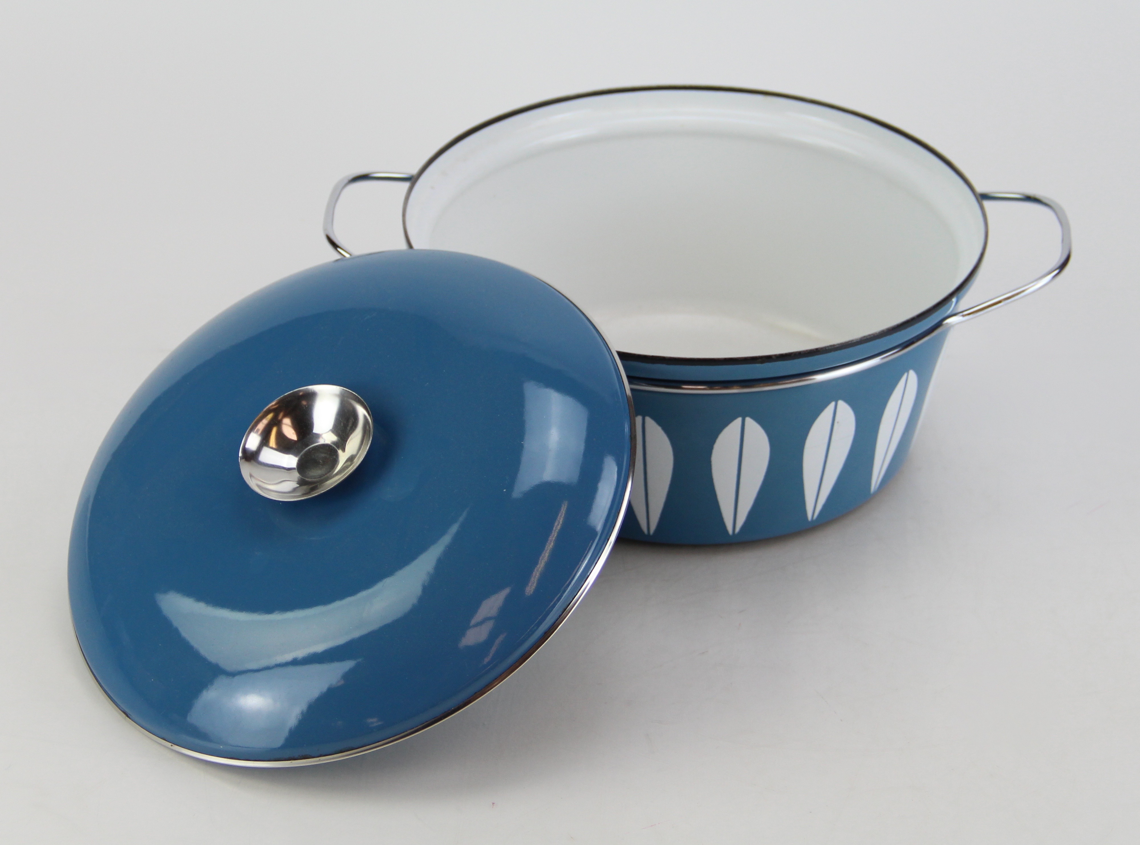 Vintage Cathrineholm Enamel Baking Dish with Lid