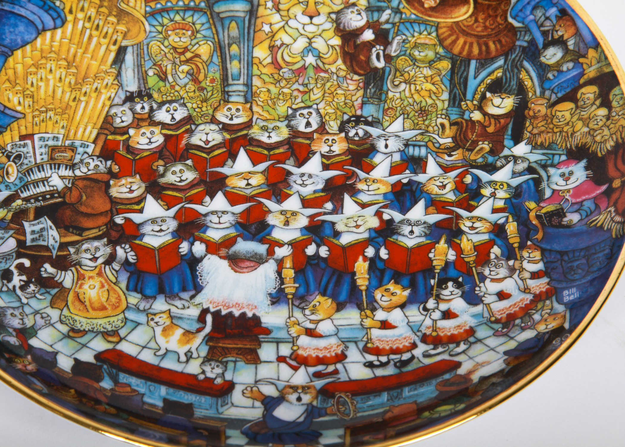 Collection of Bill Bell Christmas Cat Plates