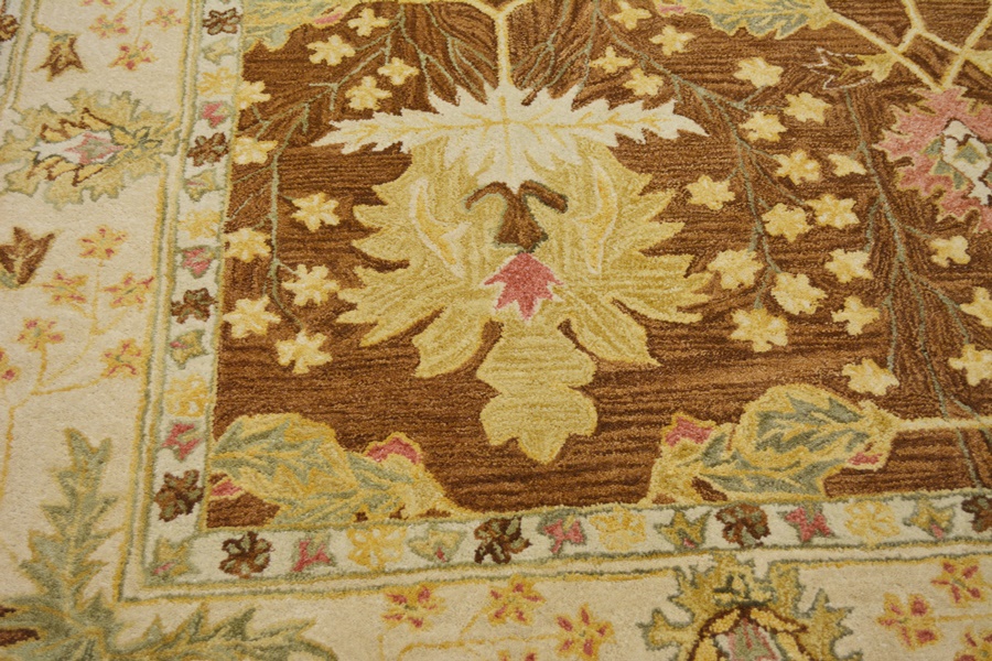 Arts and Craft Style Voysey Design Floral Wool Area Rug