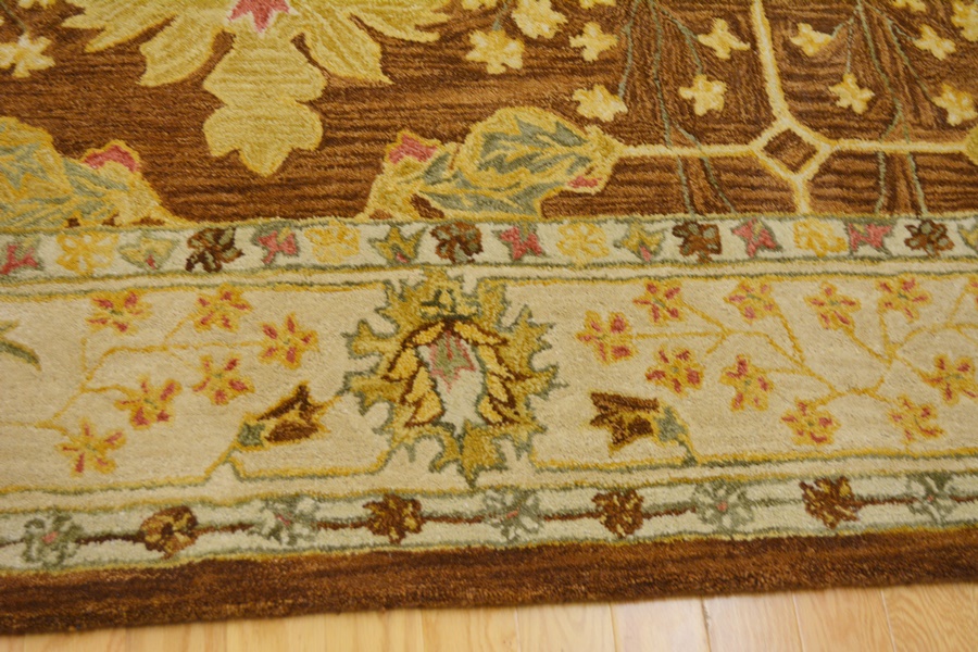 Arts and Craft Style Voysey Design Floral Wool Area Rug