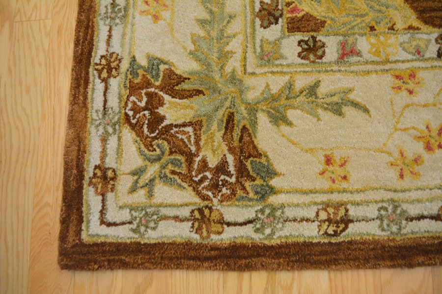 Arts and Craft Style Voysey Design Floral Wool Area Rug