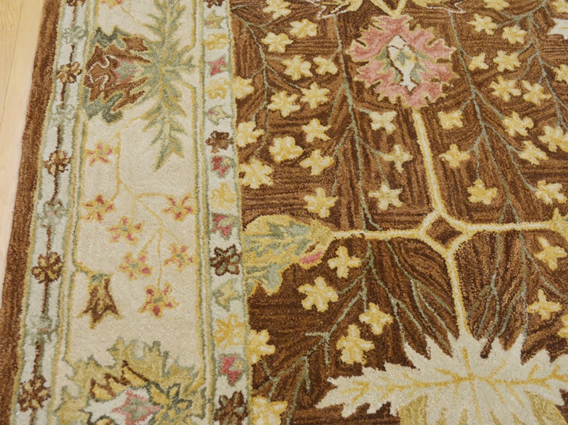 Arts and Craft Style Voysey Design Floral Wool Area Rug