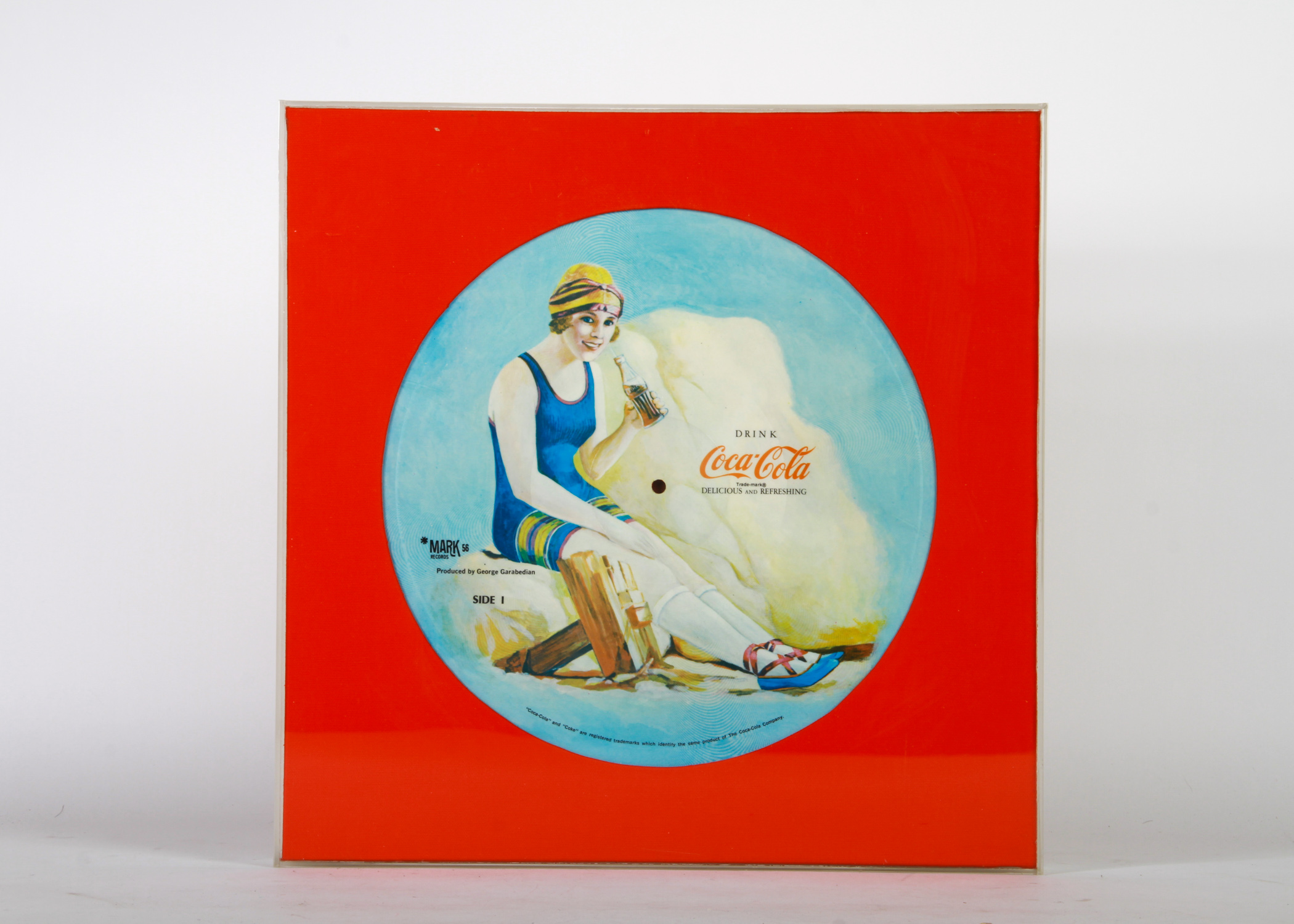 Framed Vintage Coca-Cola Picture Disk