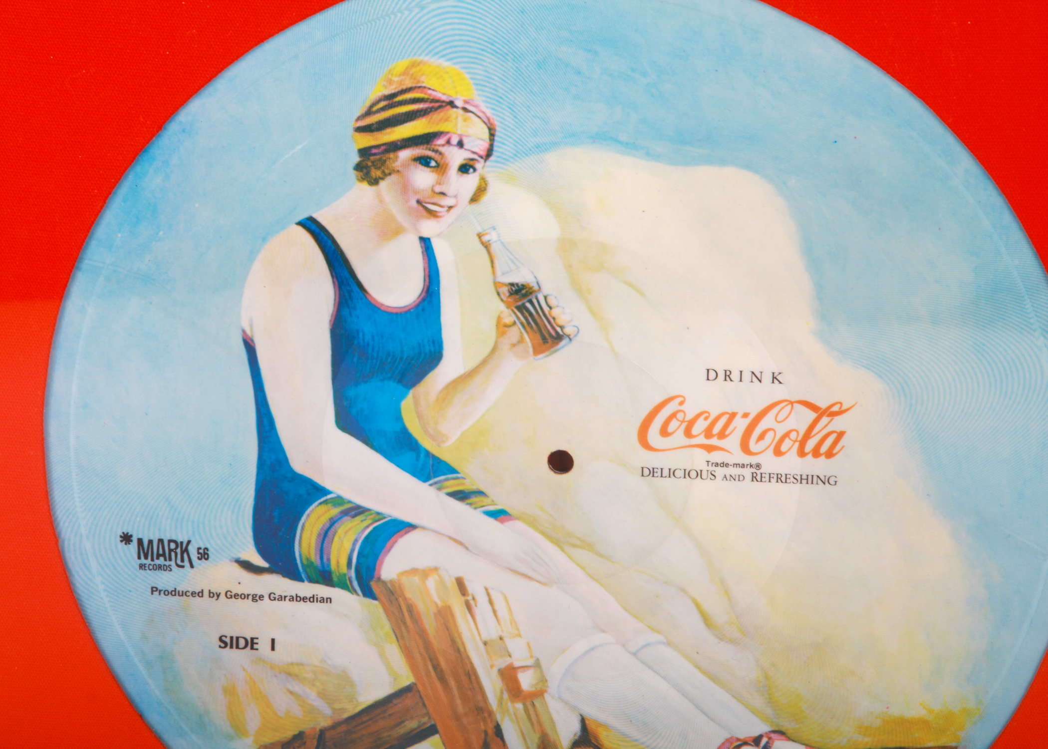 Framed Vintage Coca-Cola Picture Disk