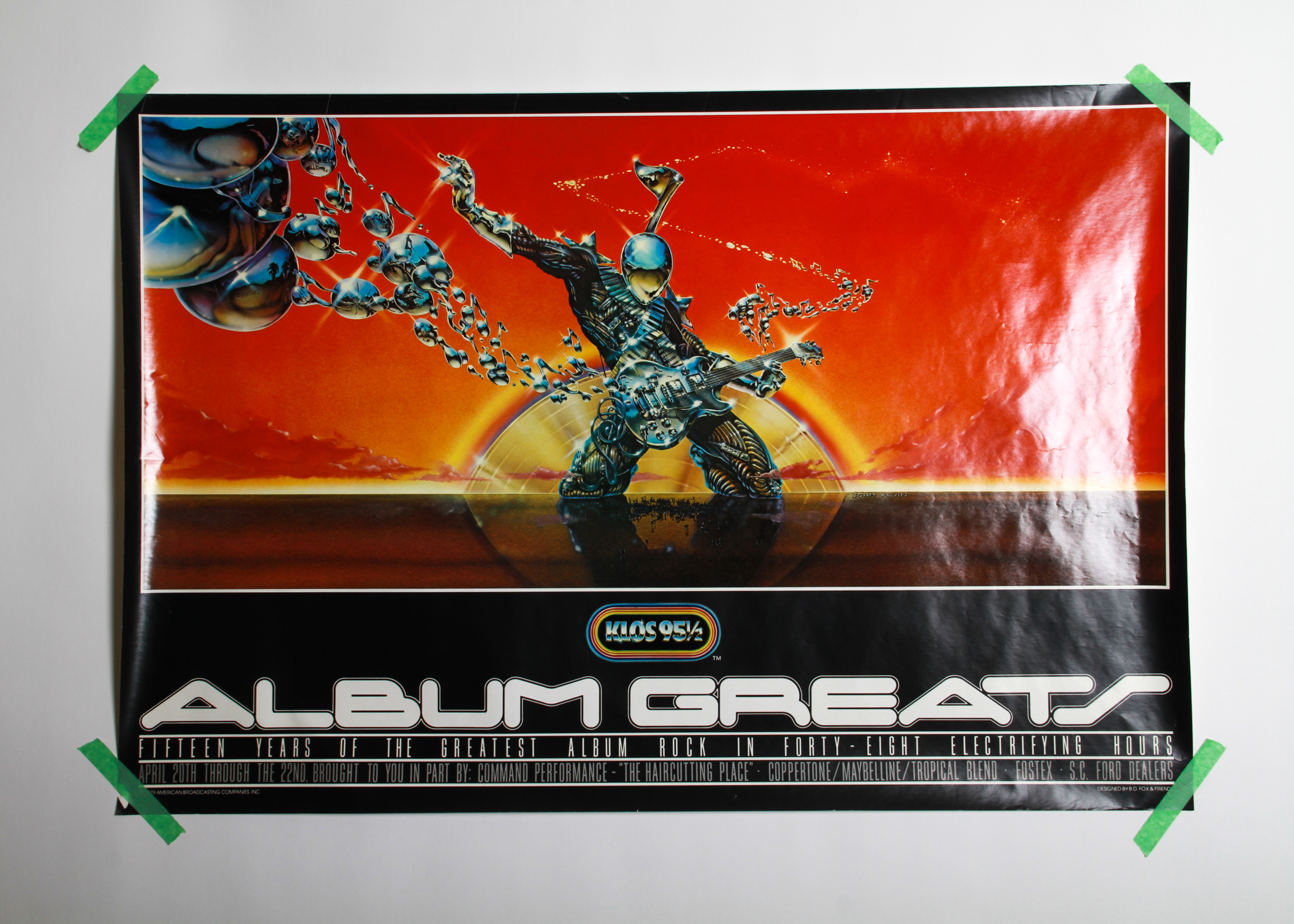 Vintage KLOS 95.5 Radio "Album Greats" Poster