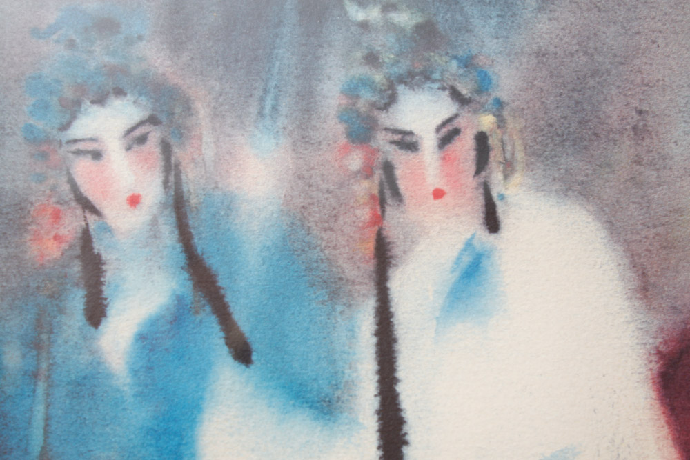 Wang Lan Signed Chinese Opera Print