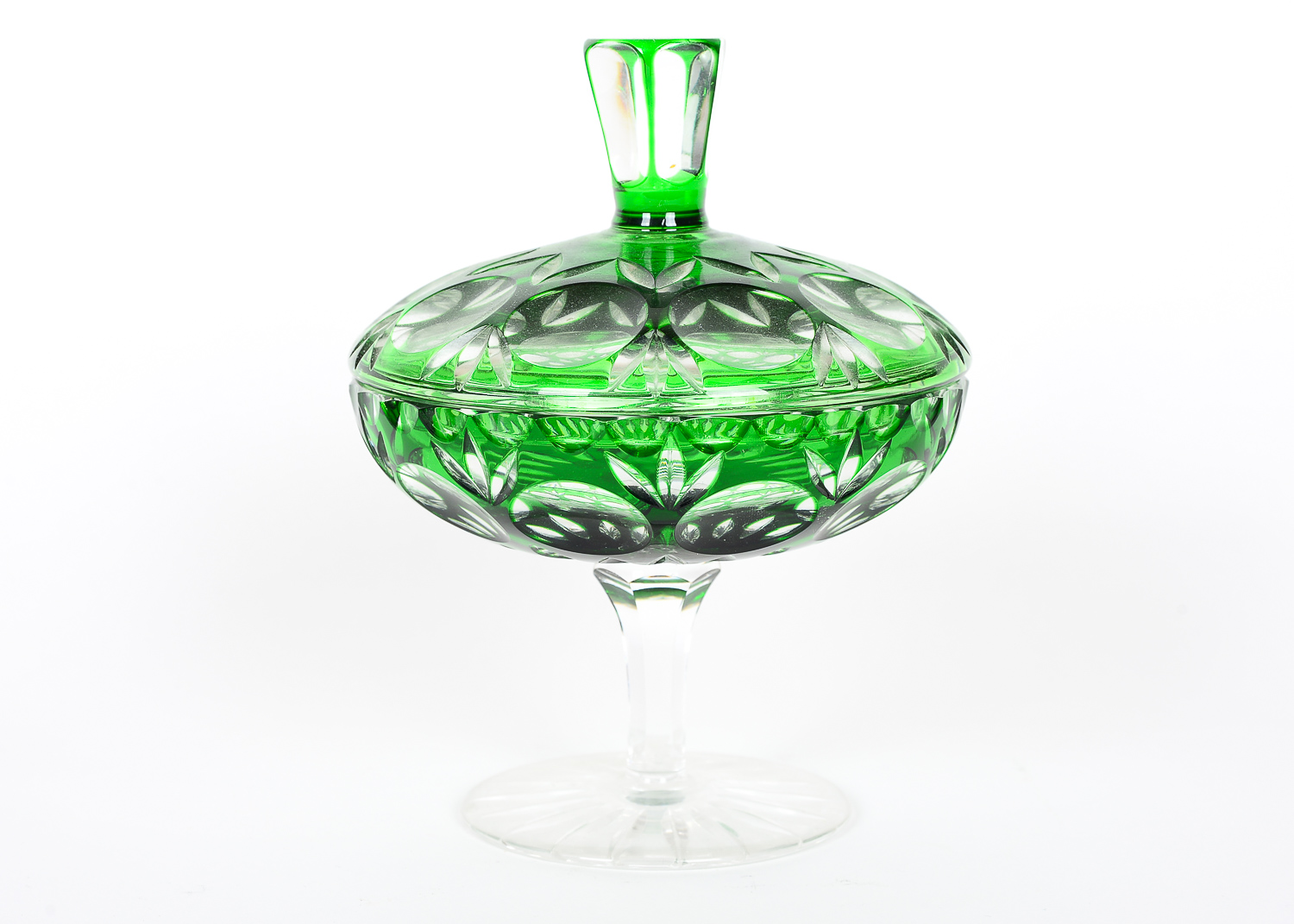 Emerald Green Glass Candy Dish