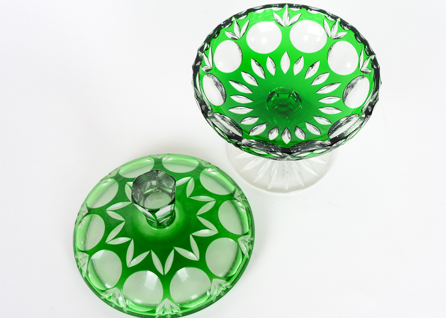 Emerald Green Glass Candy Dish