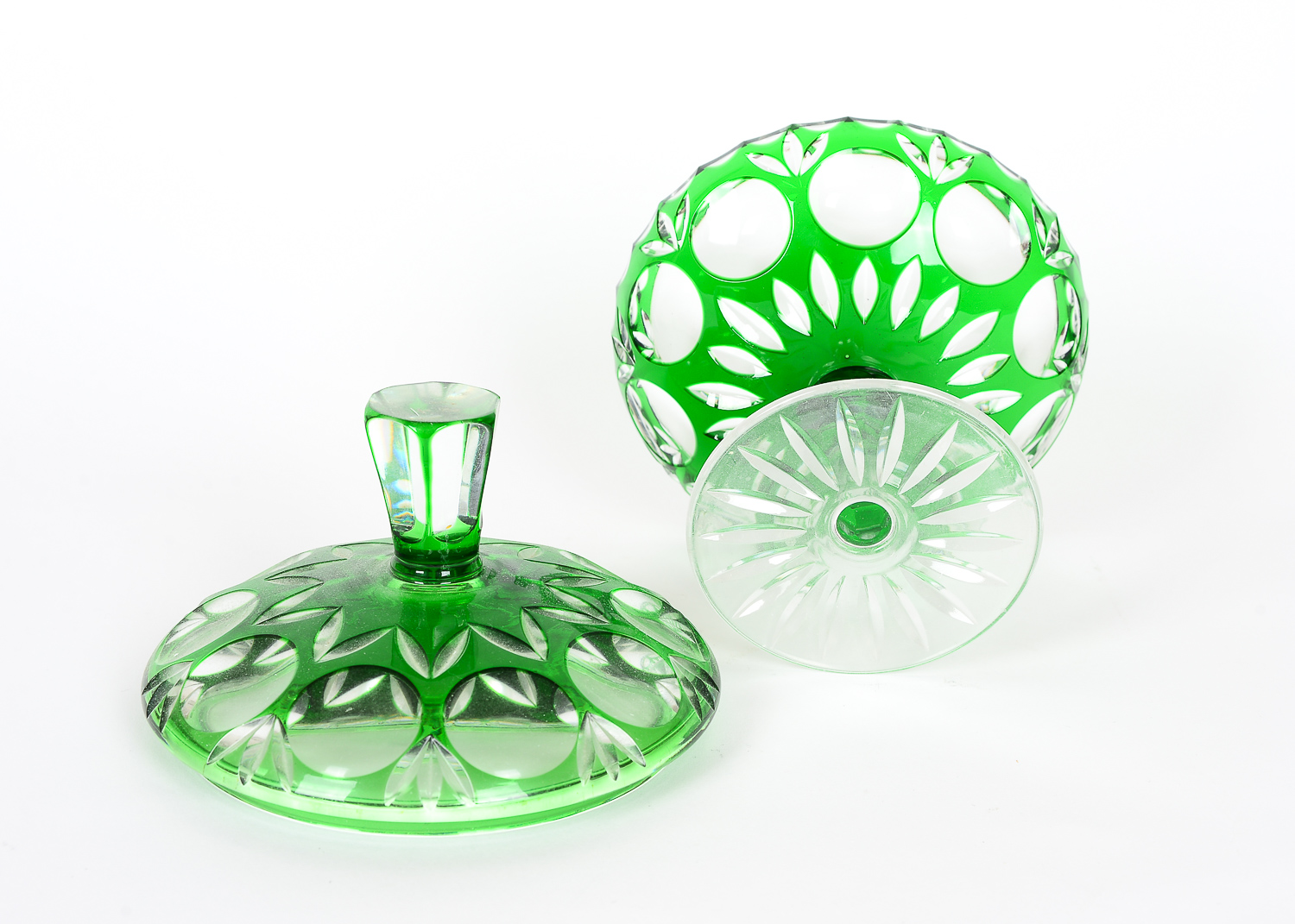 Emerald Green Glass Candy Dish