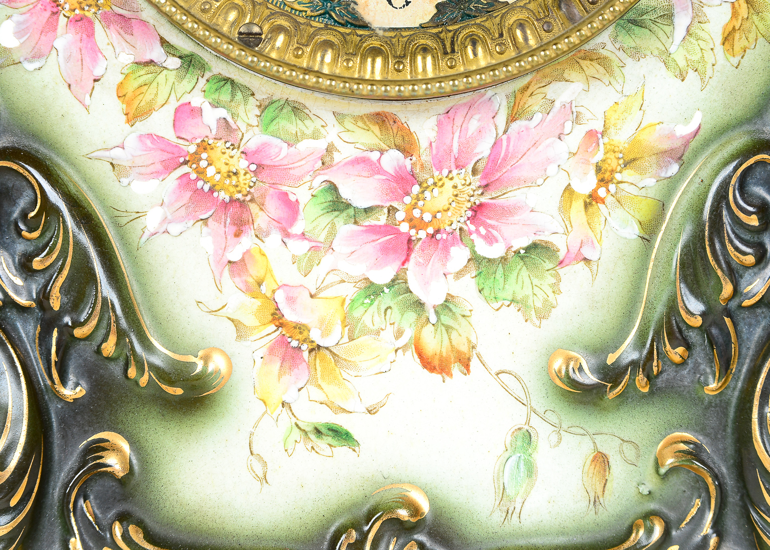 Hand-Painted Porcelain Mantel Clock