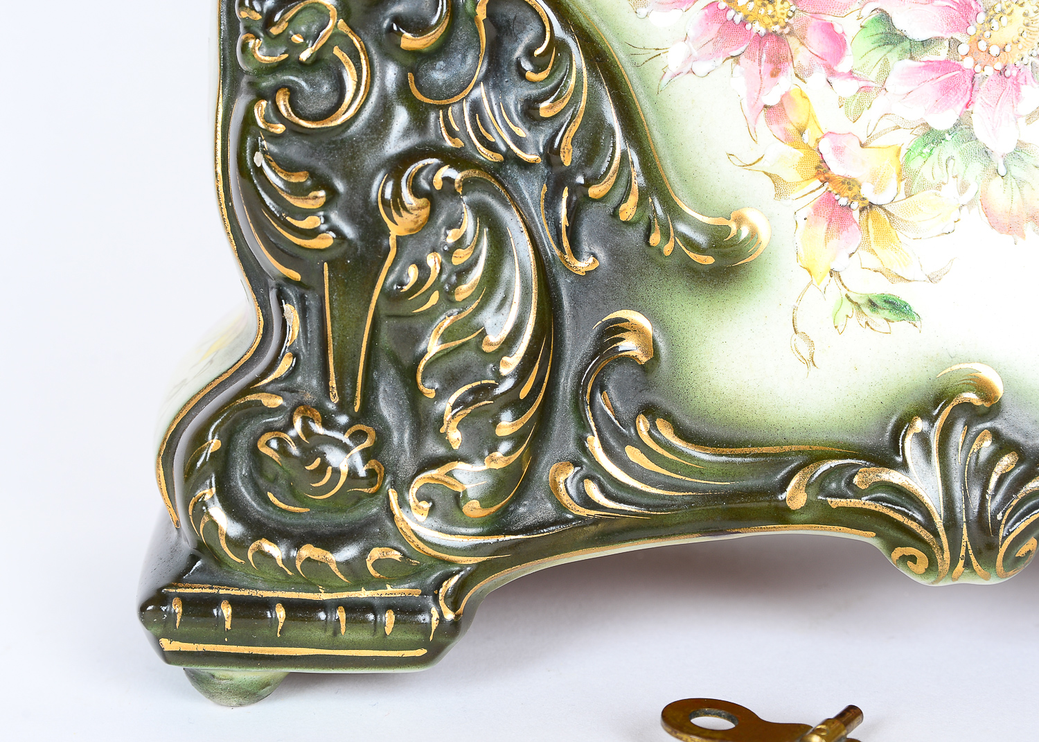 Hand-Painted Porcelain Mantel Clock