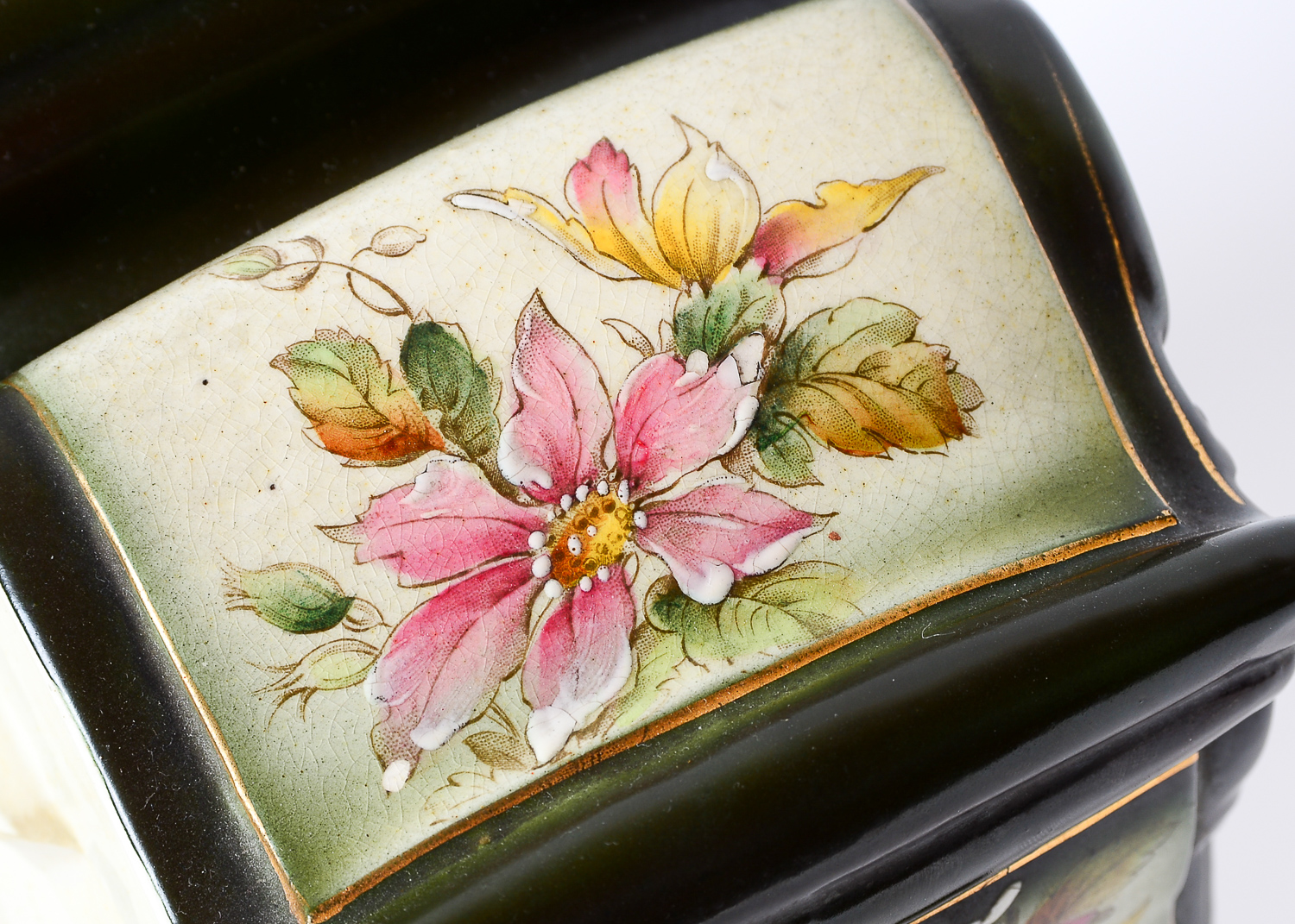 Hand-Painted Porcelain Mantel Clock