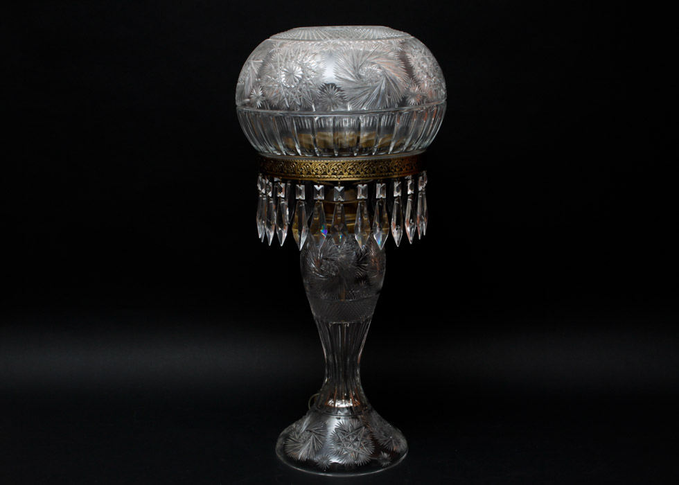 American Brilliant Cut Glass Dome Lamp
