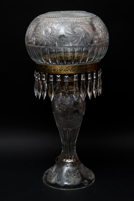 American Brilliant Cut Glass Dome Lamp