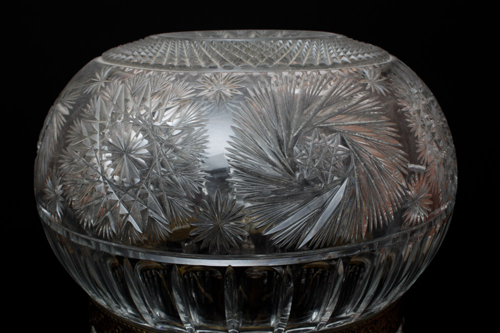 American Brilliant Cut Glass Dome Lamp