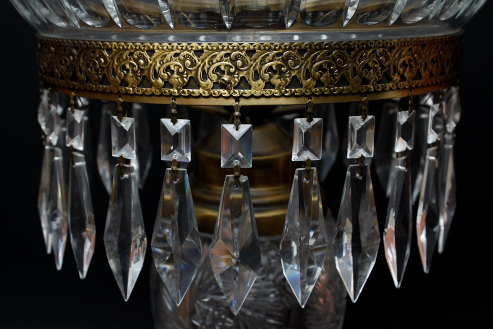 American Brilliant Cut Glass Dome Lamp