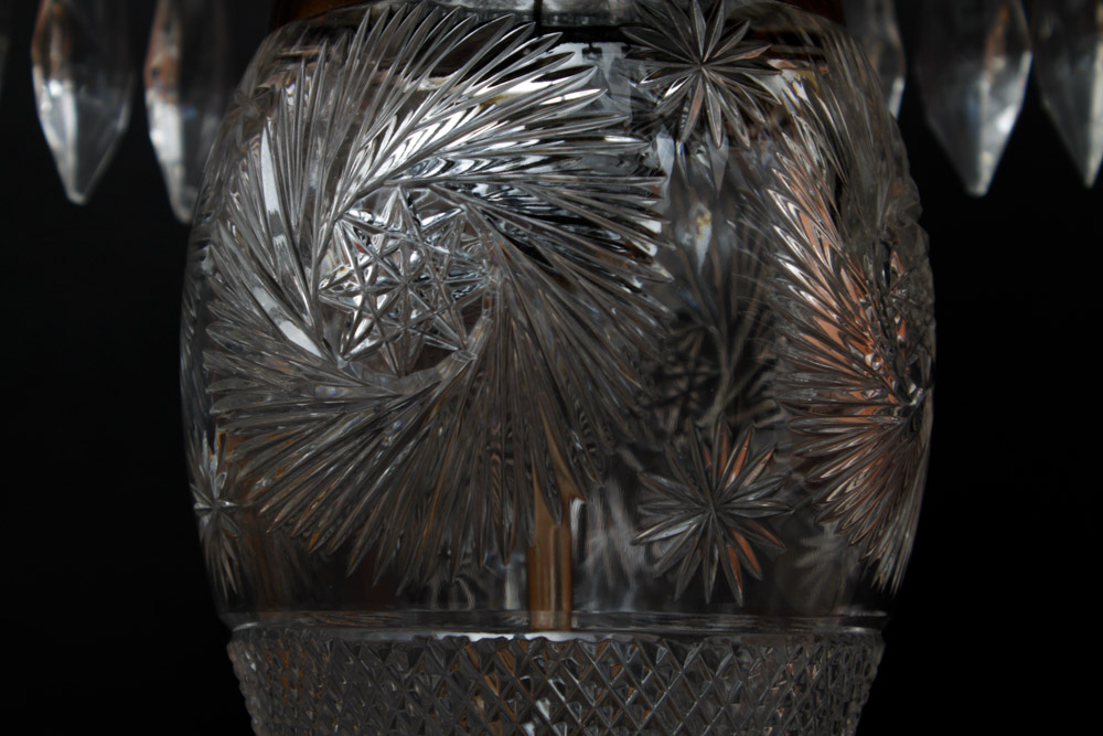 American Brilliant Cut Glass Dome Lamp