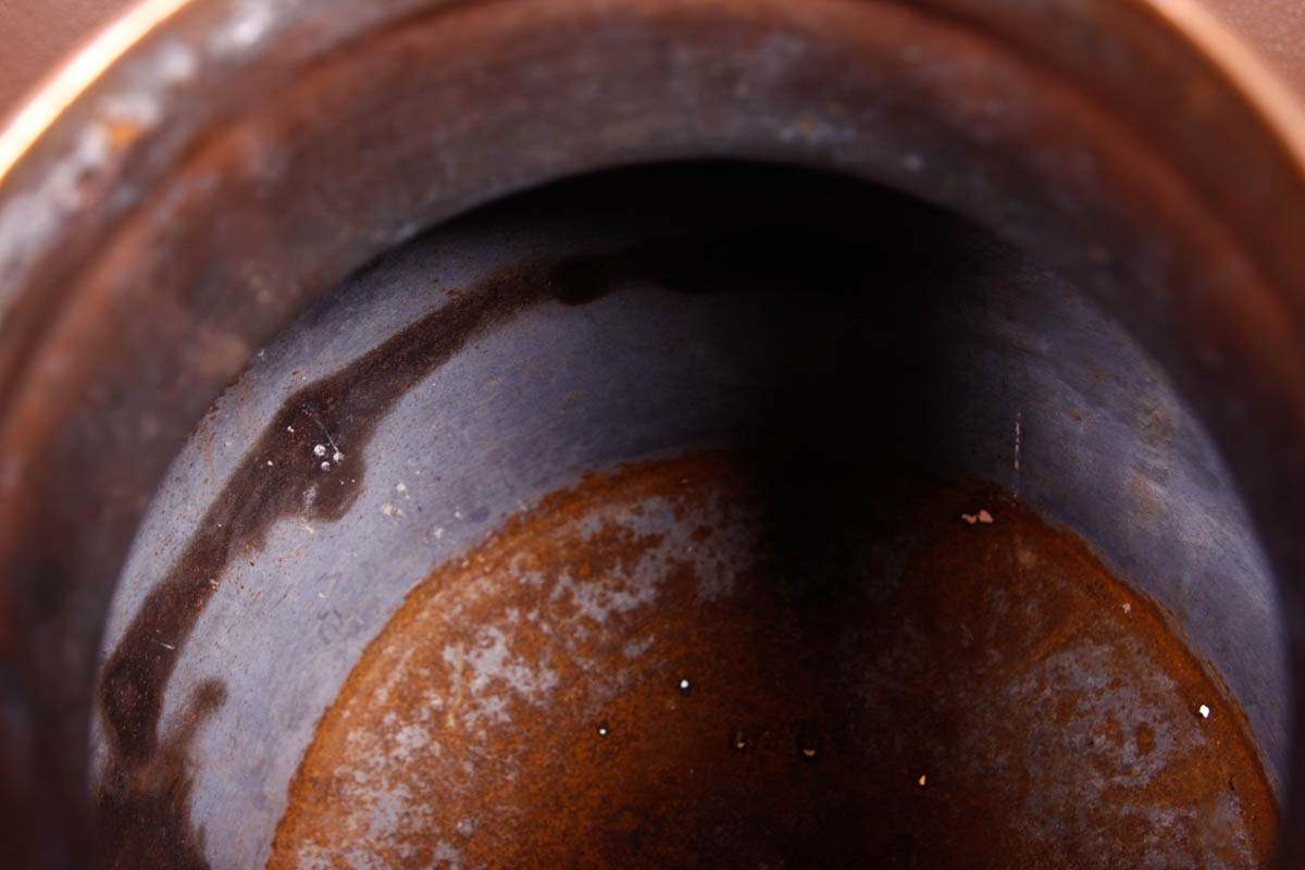 Antique Copper Plated Milk Pail with Lid