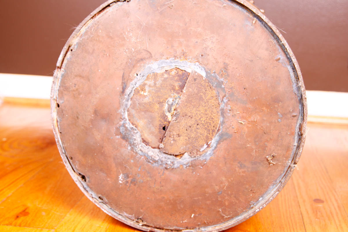 Antique Copper Plated Milk Pail with Lid