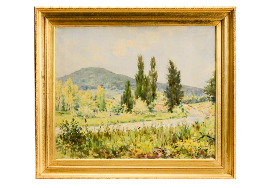 William Gebhardt Oil Painting of Impressionist Landscape