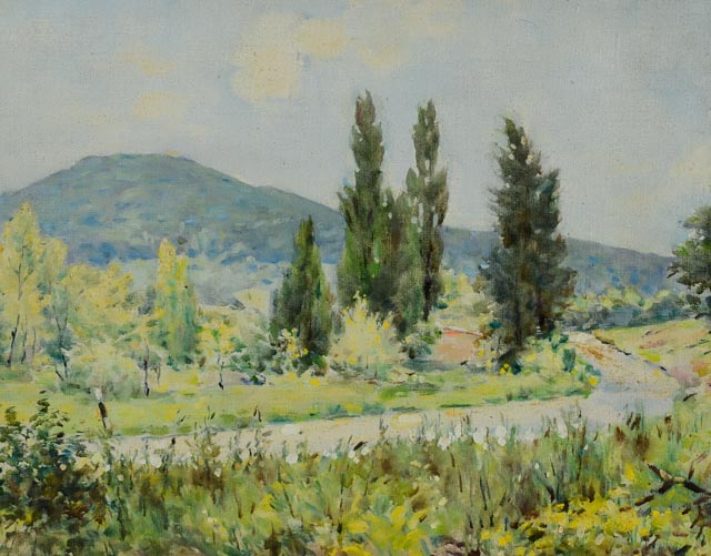 William Gebhardt Oil Painting of Impressionist Landscape