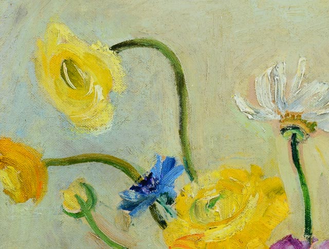 Ethel C. Brown Oil on Canvas Board Still Life