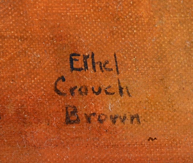 Ethel C. Brown Oil on Canvas Board Still Life