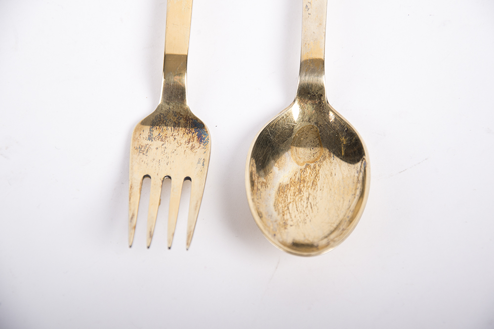 Sterling and Enamel Michelsen Olsen Christmas Fork and Spoon