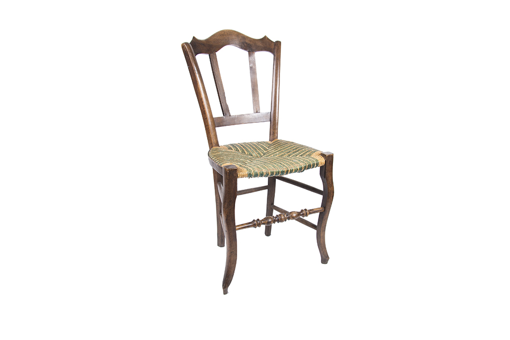 Walnut Rushed Side Chair