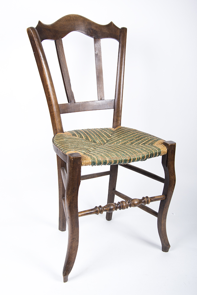 Walnut Rushed Side Chair