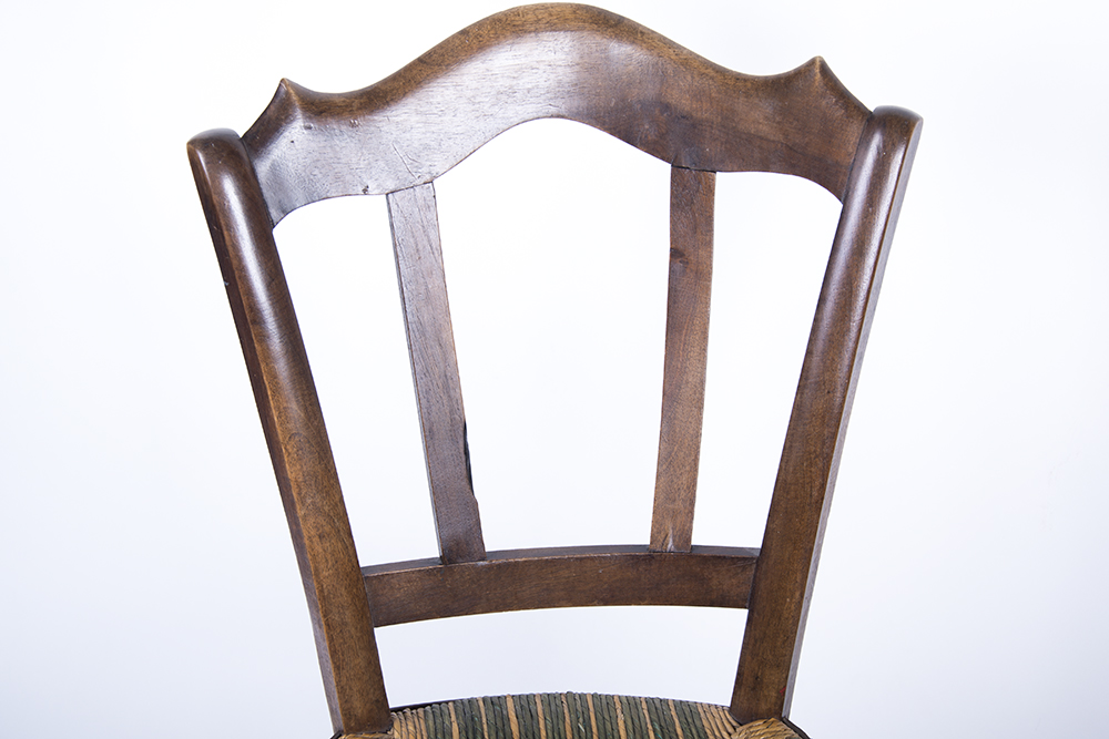 Walnut Rushed Side Chair