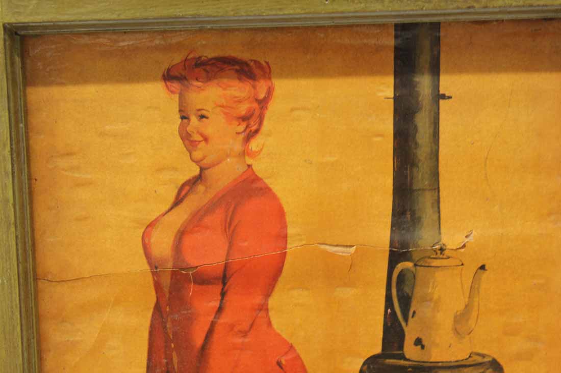 Vintage Framed Duane Bryers Hilda Pin-Up Poster