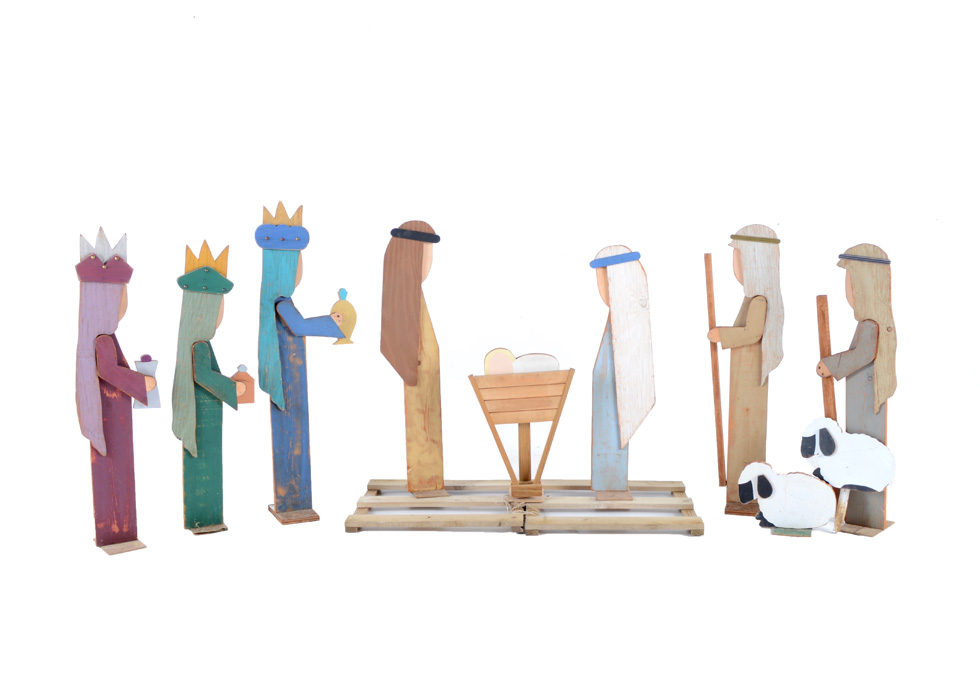 Handmade Outdoor Nativity Scene Set