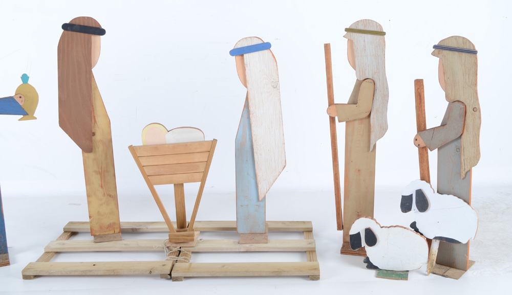 Handmade Outdoor Nativity Scene Set