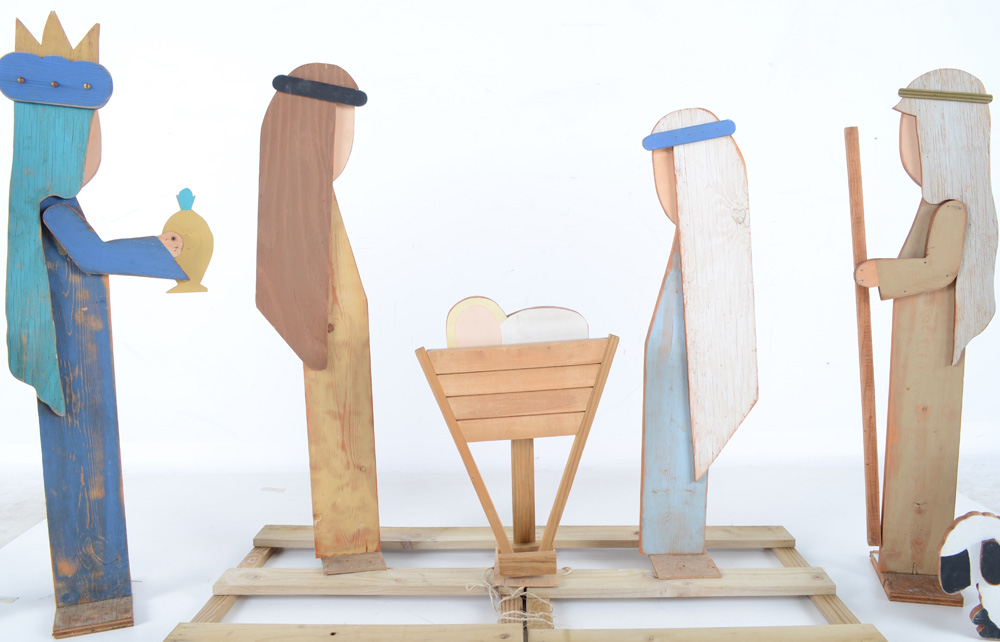 Handmade Outdoor Nativity Scene Set