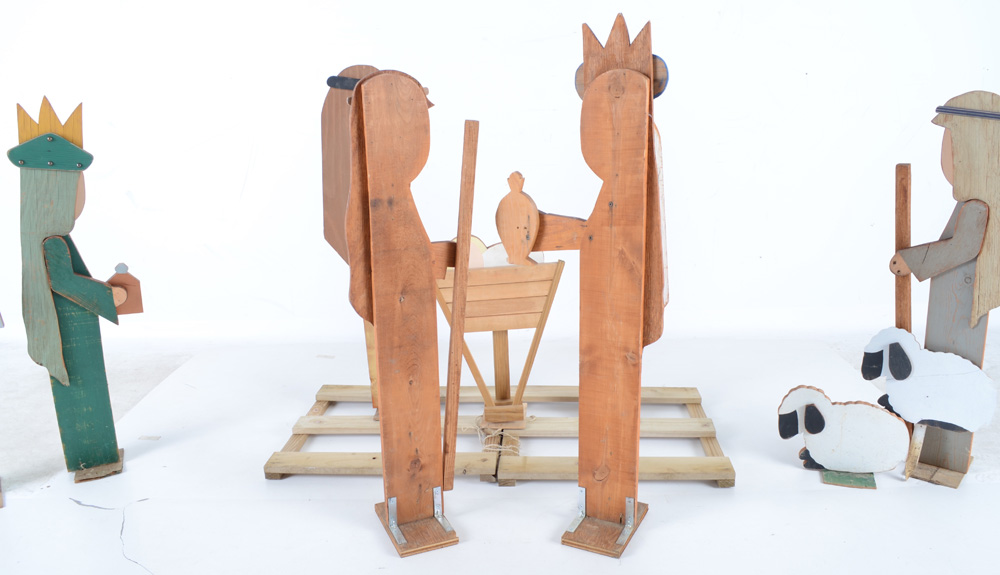 Handmade Outdoor Nativity Scene Set