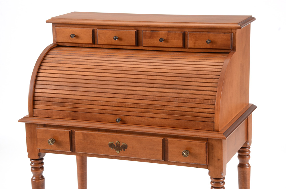 Solid Maple Roll-Top Desk by Tell City Chair Co.