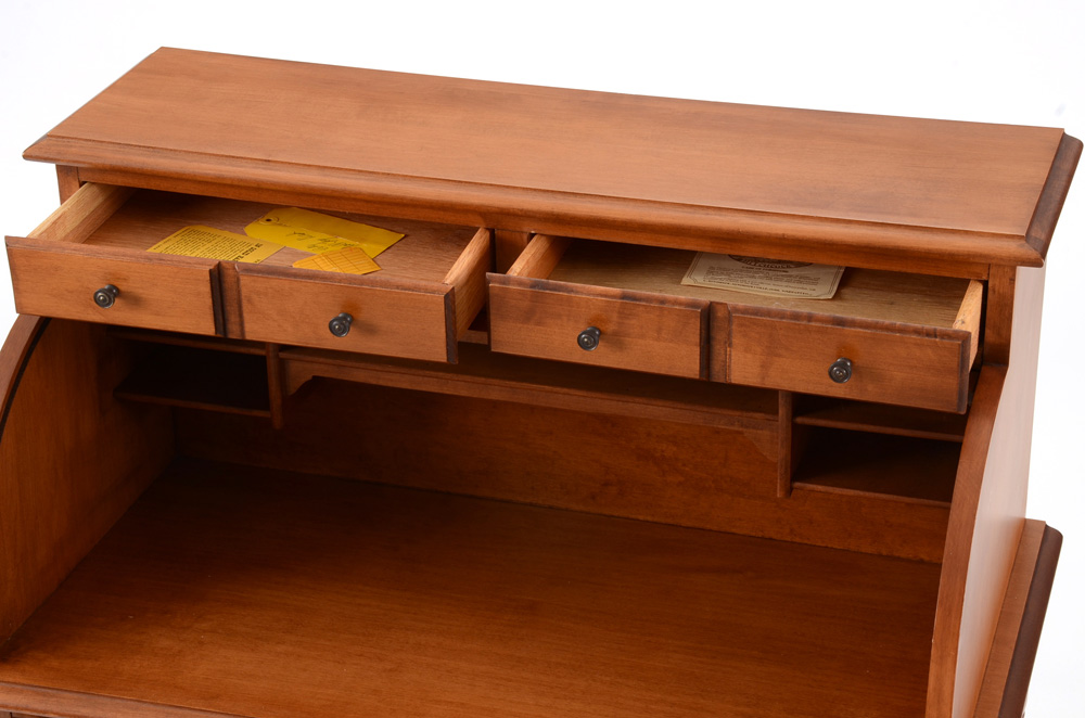 Solid Maple Roll-Top Desk by Tell City Chair Co.