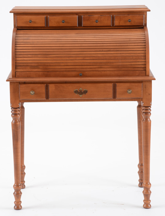 Solid Maple Roll-Top Desk by Tell City Chair Co.