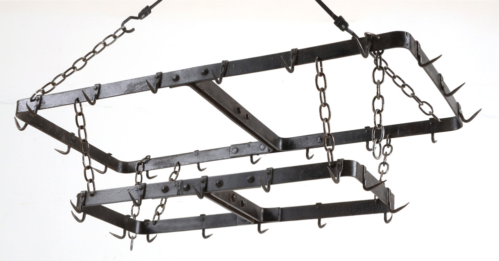 Wrought Iron Two Tier Pot Rack