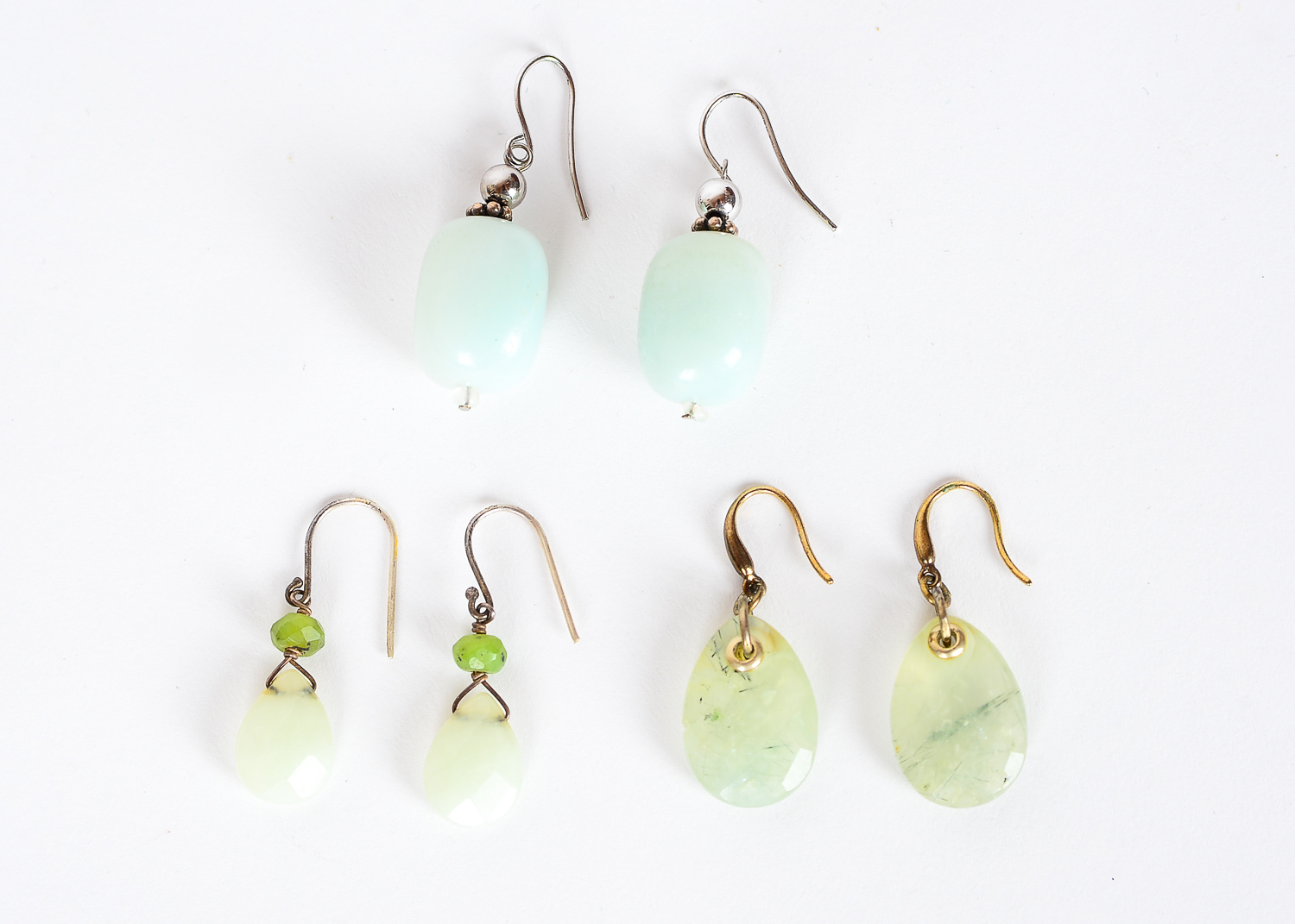 Collection of Green Hardstone Earrings